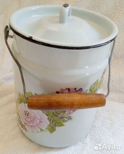 Бидон металлический эмалированный с ручкой