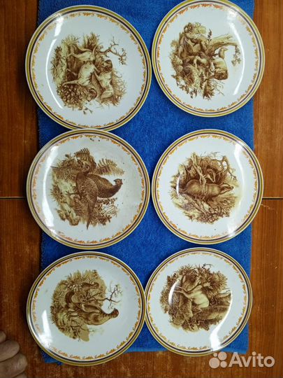 Комплект посуды Охота. Lichte Porzellan Лихте, ГДР