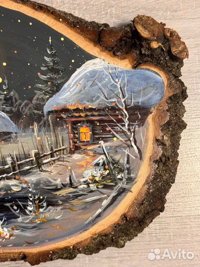 Картина на спиле дерева