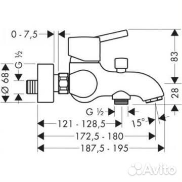 Смеситель для ванны Hansgrohe 32420000