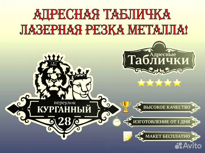 Адресная табличка из металла