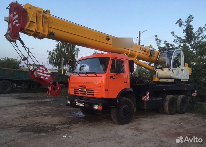 Аренда и услуги автокрана, 25 т, 30.7 м, с гуськом 9 м