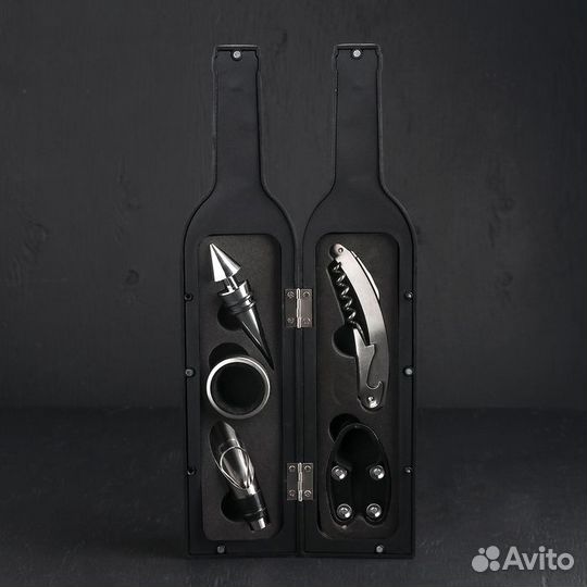 Набор для вина Доляна «Бутылка», 5 предметов: проб