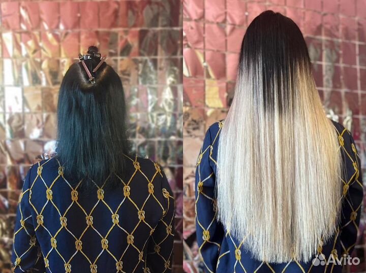 Наращивание волос и окрашивание