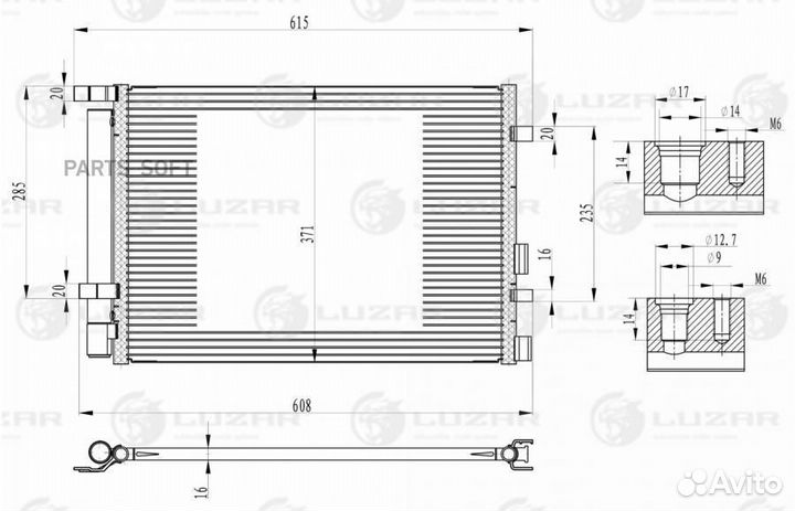 Luzar lrac 0801 Радиатор кондиционера Hyundai i20