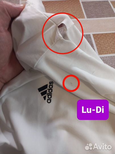 Футболка adidas мужская белая с браком 56 размера