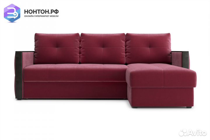 Диван угловой дельфин Инсайд бордовый