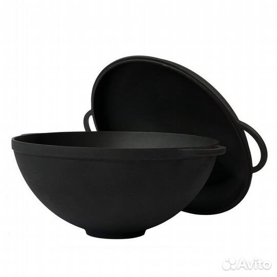 Казан чугунный WOK 5,5 л.,с чуг. крышк- сковородой