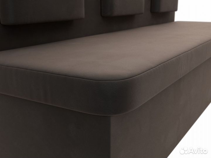 Диван кухонный прямой Маккон 3-х местный, велюр, коричневый