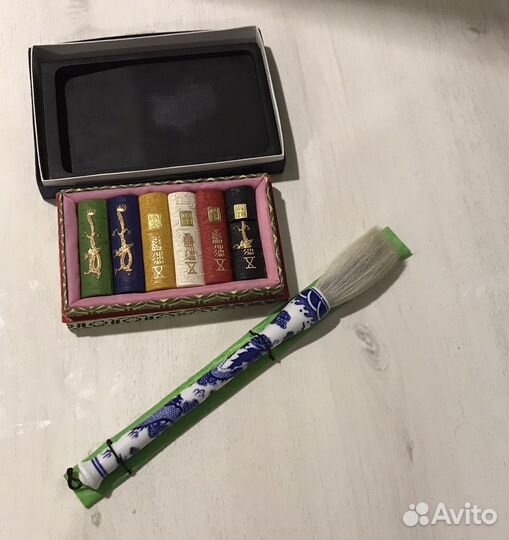 Набор для каллиграфии/тушь цветная в брикете