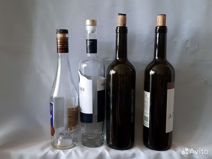 Бутылка с пробкой для вина домашнего 0.5л, 0.75л