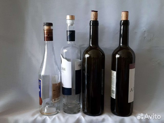 Бутылка с пробкой для вина домашнего 0.5л, 0.75л