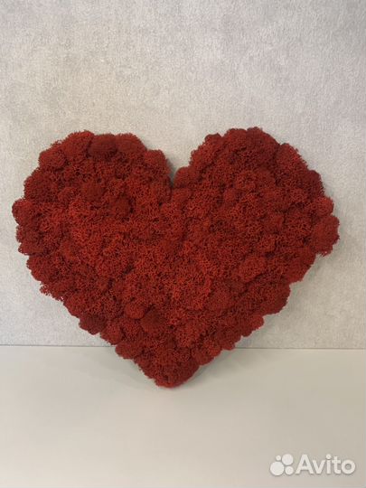 Панно Сердце со стабилизированным мхом