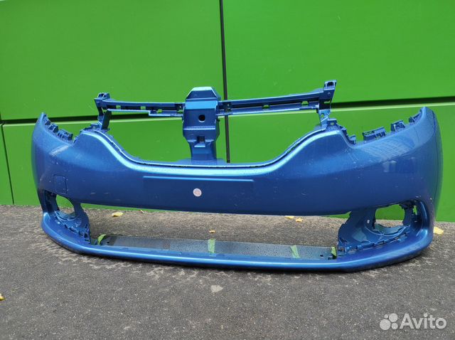 Бампер передний Renault Logan 2 2014-2018 голубой