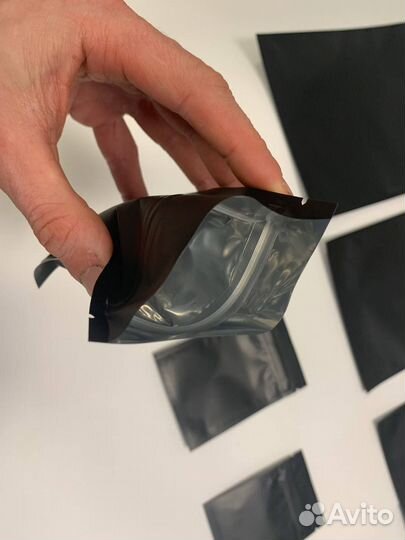 Металлизированные пакеты ZIP lock черные, матовые