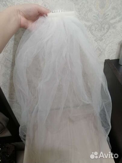 Сумка из атласа, фата с гребнем, Charmante, крем