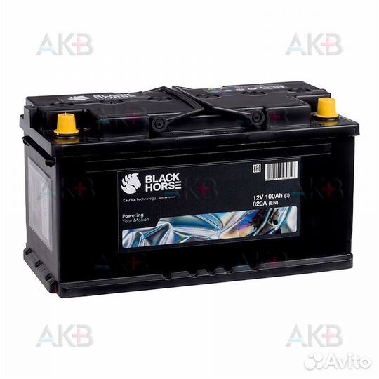 Аккумулятор автомобильныйblack Horse 100R 820A 353