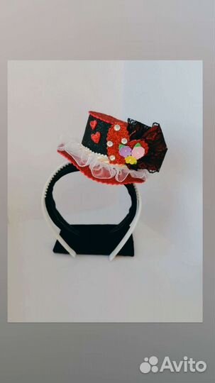 Шляпка на ободке, ободок, шляпка с сердечком