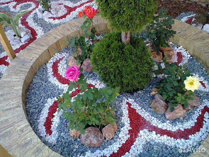 Цветной камень, декоративный камень щебень в сад