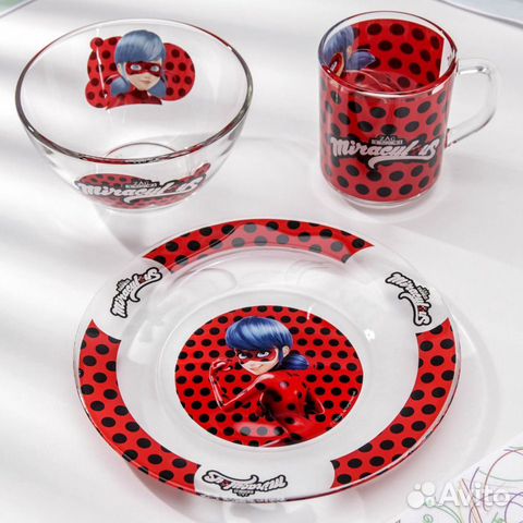Набор посуды 3 предмета Леди Баг и Супер Кот