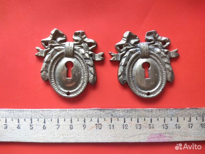 Накладки дверные под ключ. Бронза. Начало 20 в