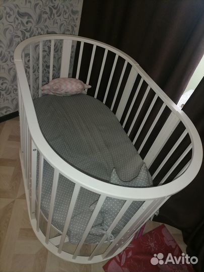 Детская кроватка трансформер круглая