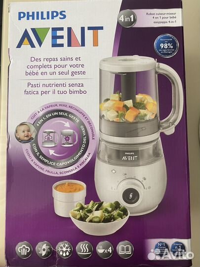 Пароварка блендер philips avent 4 в 1