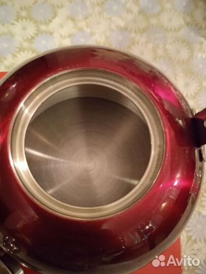 Чайник заварочный нержавейка красный 0,7 л новый