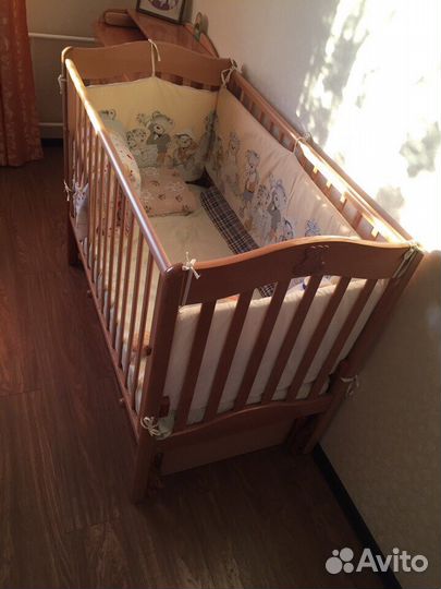 Кроватка детская, матрас, бортики