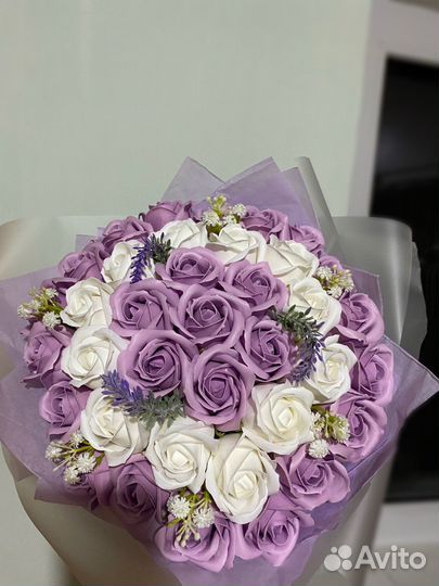 Букет из мыльных роз