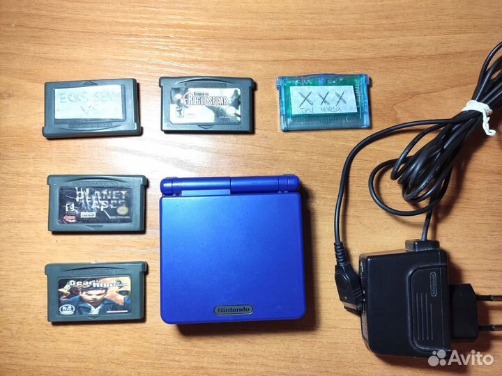 Game Boy Advance SP (IPS mode) + 5 картриджей
