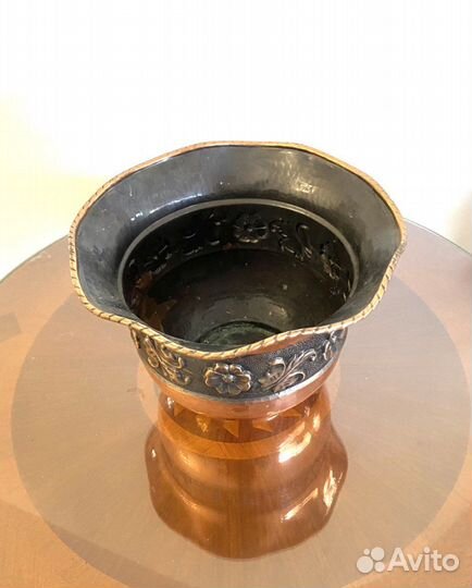 Жардиньерка кашпо для цветов медное винтаж Испания