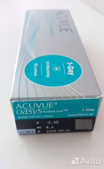Контактные линзы Acuvue Oasys однодневные (2.5)