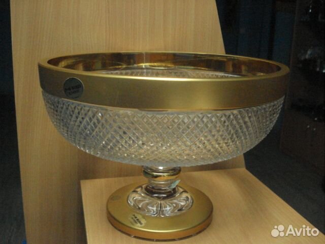 Ваза для фруктов хрусталь, Чехия, Богемия