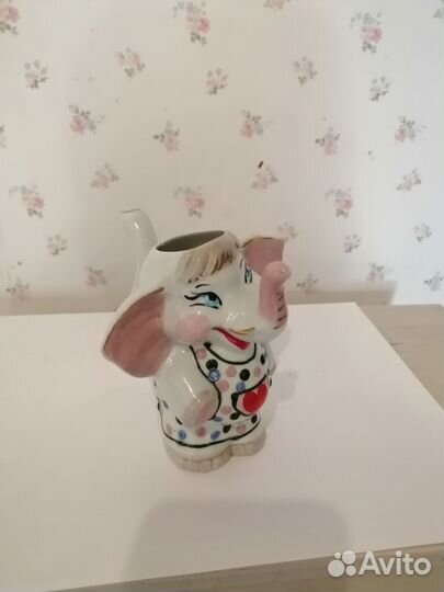 Слон поильник фарфор ручная работа