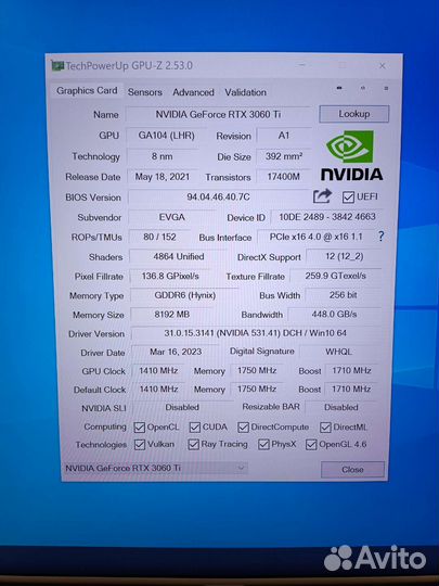 Видеокарта Evga 3060 ti