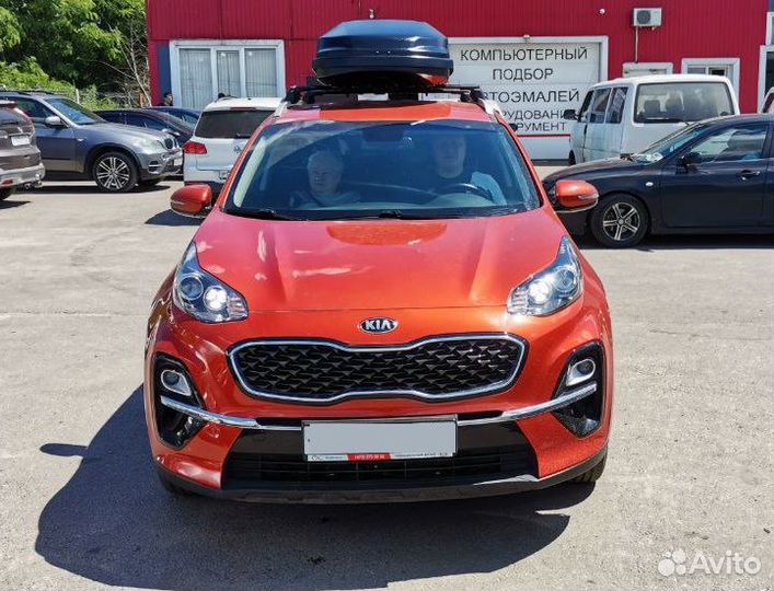 Бокс на крышу nobu drive 430л. Цвет черный на Киа