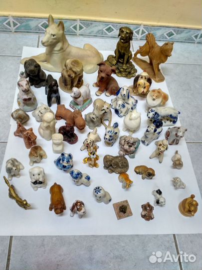 Собаки собачки, статуэтки фигурки фарфор камень др