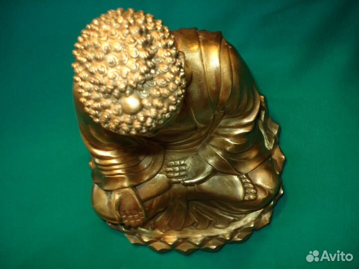 Золотой Будда Тибет Большая Бронза Антикварный 28
