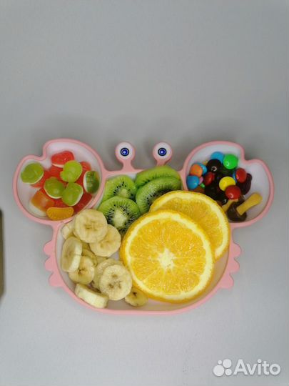 Детская посуда.Силиконовая тарелка на присоске