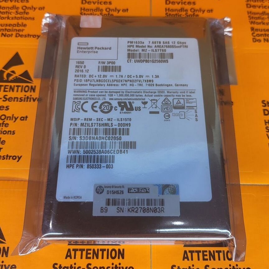 [7.68TB] Жесткий Диск Samsung Pm1633a Mz-Ils7t60 7.68tb