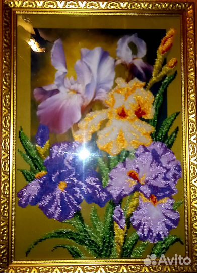 Картина вышивка бисером Ирис