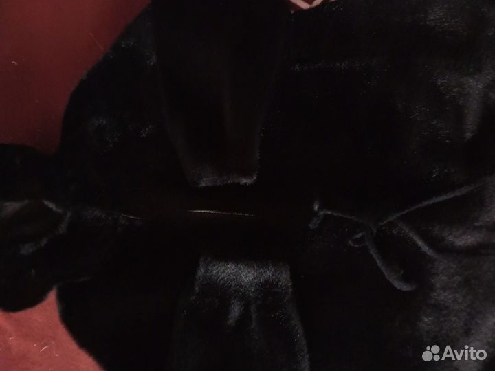 Искусственная шуба под норку с капюшоном