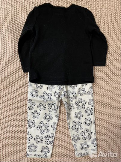Лонгслив и брюки для девочки 9-12 месяцев