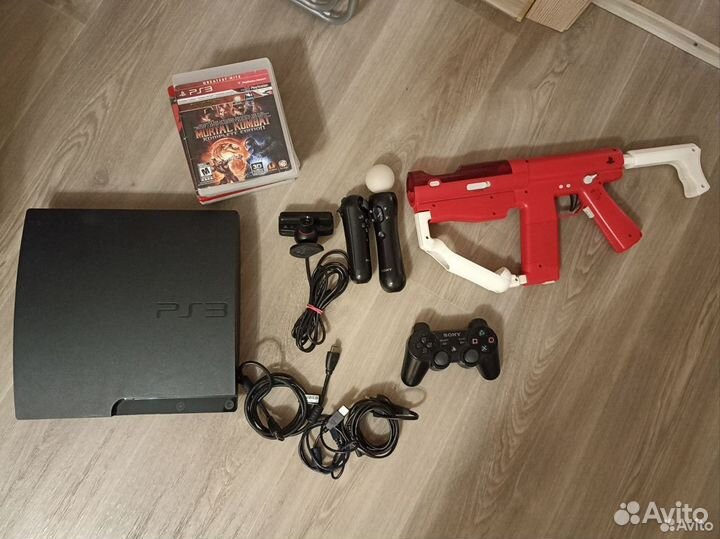 Ps3 slim (500gb) + комплект PS Move