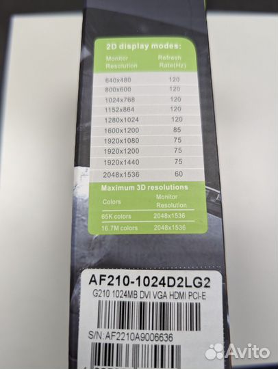 Видеокарта afox nvidia GeForce GT210