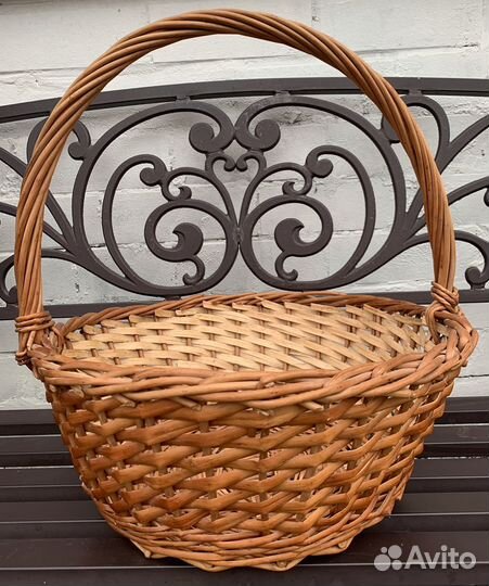 Корзина плетеная круглая большая