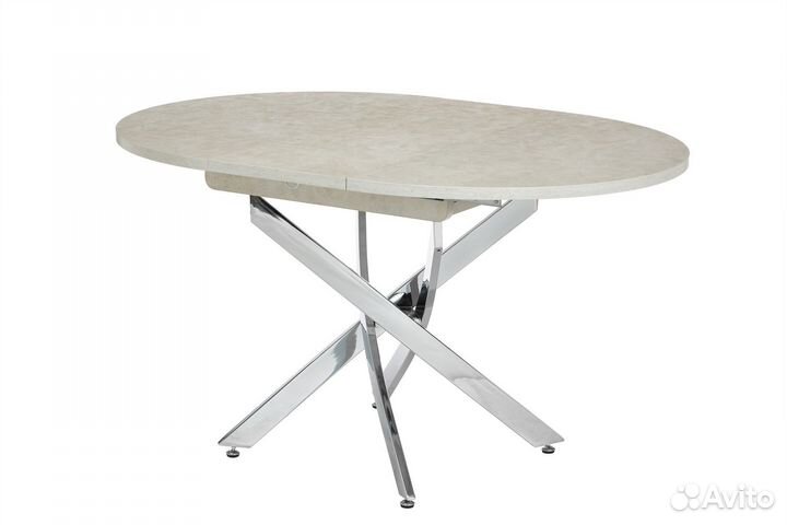 Стол круглый олимп 100+35*100 хром дизайн/пластик