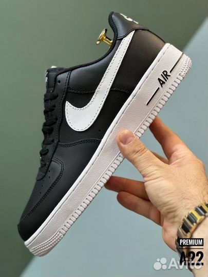 Nike air force 1 чёрные бел подошва разм. 45