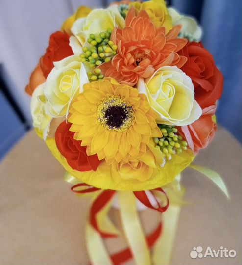 Букет роза цветы неувядающий из мыла